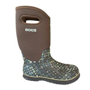 Bogs Classic High Kids Rain Boots  Brown Insulated Waterproof Youth Size 6